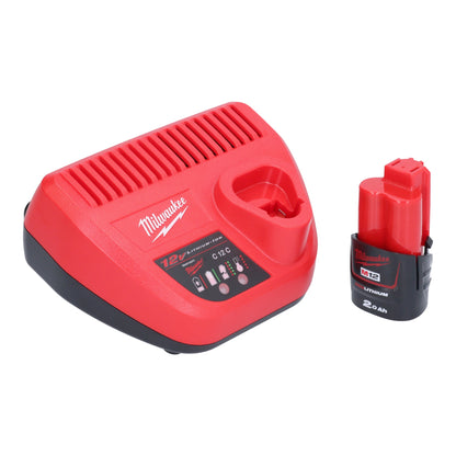 Milwaukee M12 PCG/400A-201 Akku Kartuschenpistole 12 V 400 ml + 1x Akku 2,0 Ah + Ladegerät