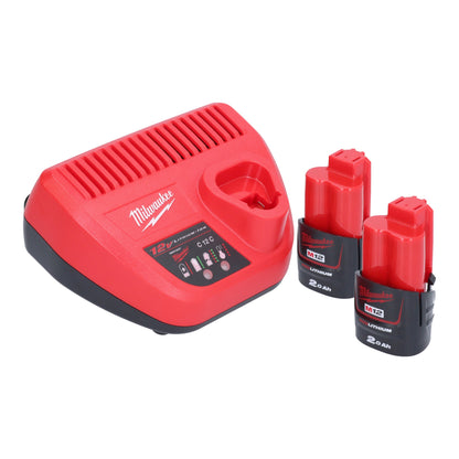 Milwaukee M12 PCG/400A-202 Akku Kartuschenpistole 12 V 400 ml + 2x Akku 2,0 Ah + Ladegerät