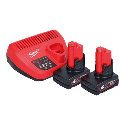 Milwaukee M12 PCG/400A-402 Akku Kartuschenpistole 12 V 400 ml + 2x Akku 4,0 Ah + Ladegerät