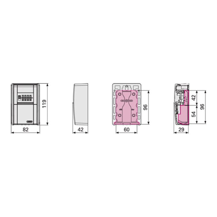 Coffre-fort à clés ABUS 787 LED H119xL82xP42mm (3000280200)