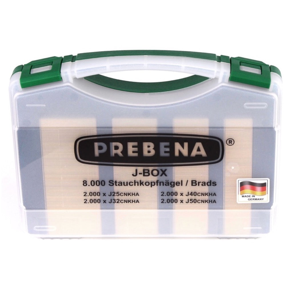 Prebena Komplettpaket 2P-J50SDS Druckluftnagler + Druckluftschlauch 10m + Kompressor VITAS 45 + J-BOX 8.000 Heftklammern - Toolbrothers