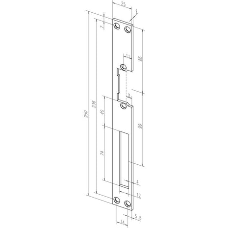 ASSA ABLOY Flachschließblech 021 Edelstahl matt käntig ( 3000251803 )