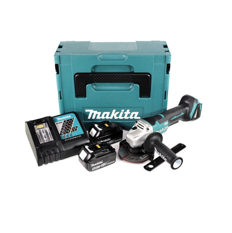 Makita DGA 458 RMJ Akku Winkelschleifer 18 V 115mm Brushless + 2x Akku 4,0Ah + Ladegerät + Makpac - Toolbrothers