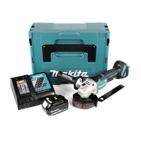 Makita DGA 458 RT1J Akku Winkelschleifer 18 V 115mm Brushless + 1x Akku 5,0Ah + Ladegerät + Makpac - Toolbrothers