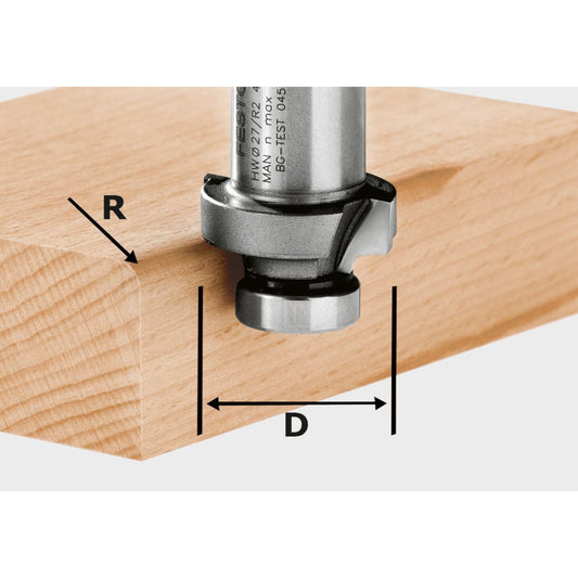 Fraise à arrondir Festool HW R2-OFK 500 27 x 2 mm (490092) pour fraiseuse de chant OFK 500