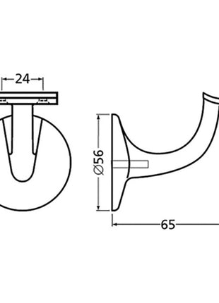 HERMETA support de main courante 3501 aluminium plastifié noir (3000283326)