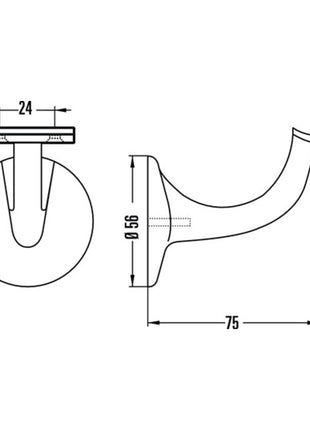 HERMETA support de main courante 3506 aluminium anodisé argent (3000283334)