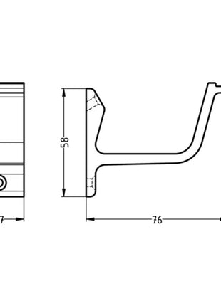 HERMETA support de main courante 3550 aluminium anodisé argent (3000283340)