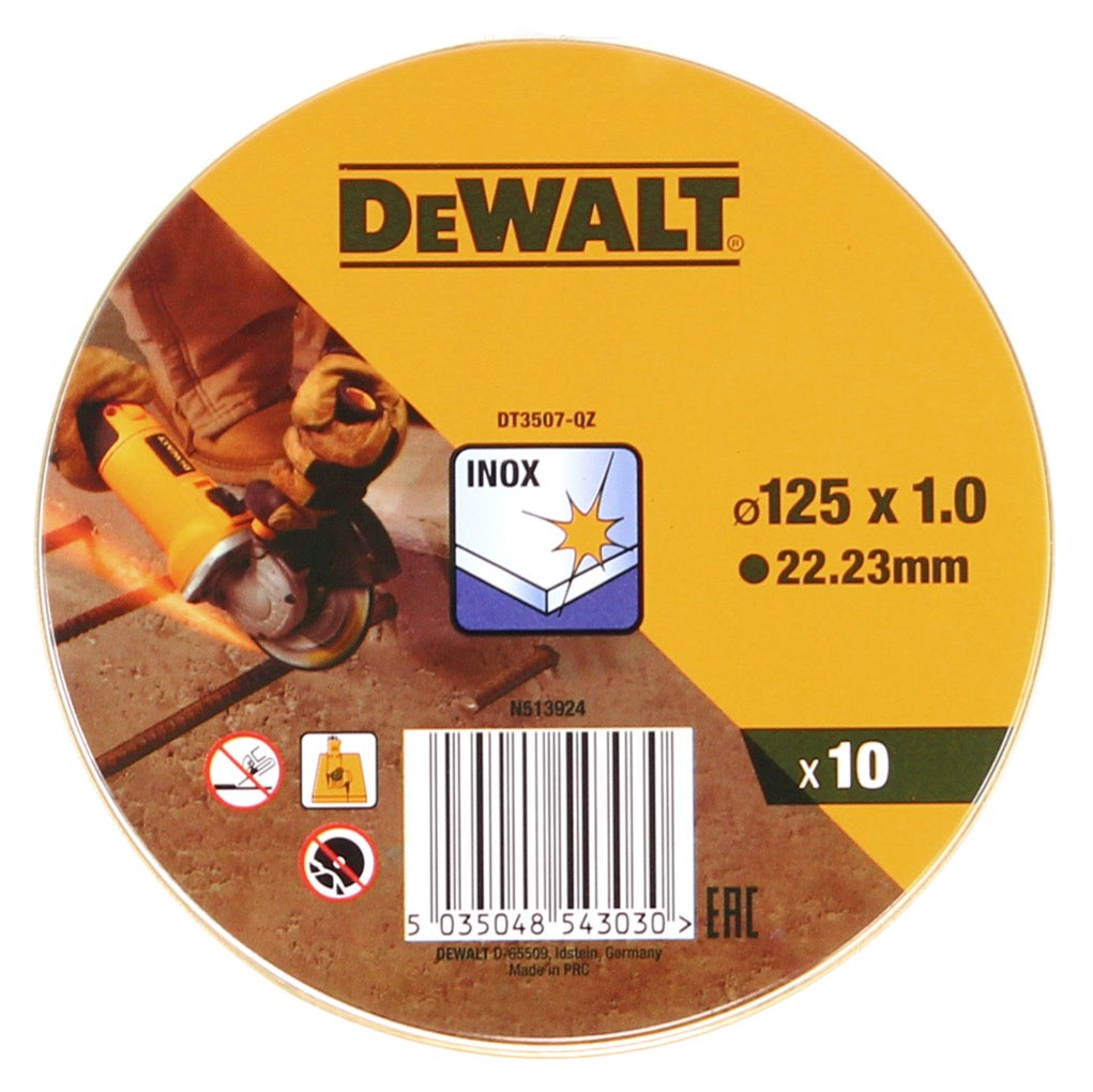 DeWalt DT 3507 Trennscheibe Edelstahl flach 10 Stück 125 mm x 1,0 mm ( N513924 ) - Toolbrothers