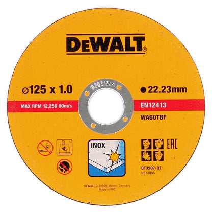 DeWalt DT 3507 Trennscheibe Edelstahl flach 10 Stück 125 mm x 1,0 mm ( N513924 ) - Toolbrothers