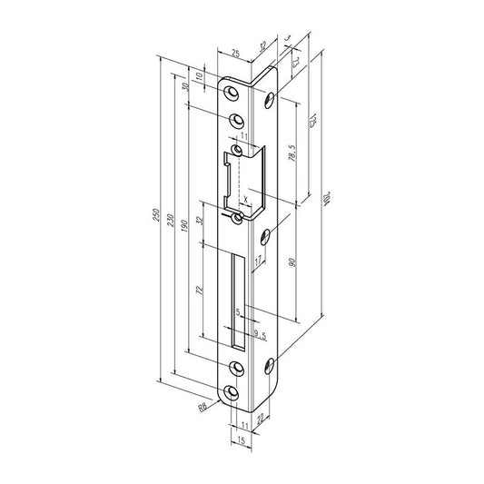 ASSA ABLOY Sicherheits-Winkelschließblech 069 Stärke 3 mm ( 3324034025 )