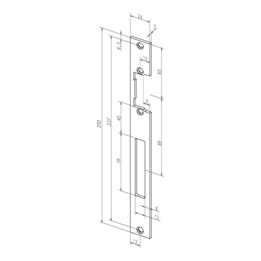 Gâche plate ASSA ABLOY 690 acier inoxydable à bords mats (3324034053)