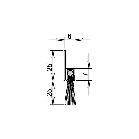 ATHMER Bürstentürdichtung Ferrobros FA 25-6 Länge 2000 mm Breite 6 mm ( 3327023022 )