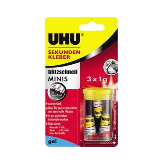 UHU Superglue ultra rapide MINIS gel 3x 1 g (4000353355)