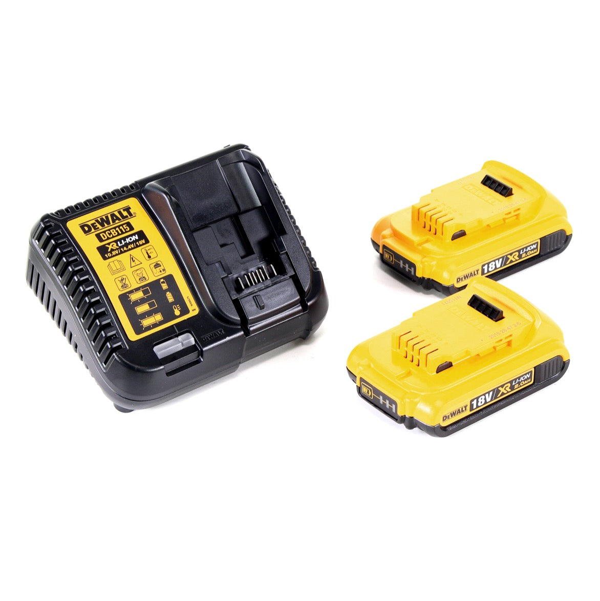 DeWalt DCM 562 D2 18V Li-Ion Akku Gebläse Laubbläser + 2x DCB 183 18V 2,0 Ah Akku + DCB 115 Ladegerät - Toolbrothers