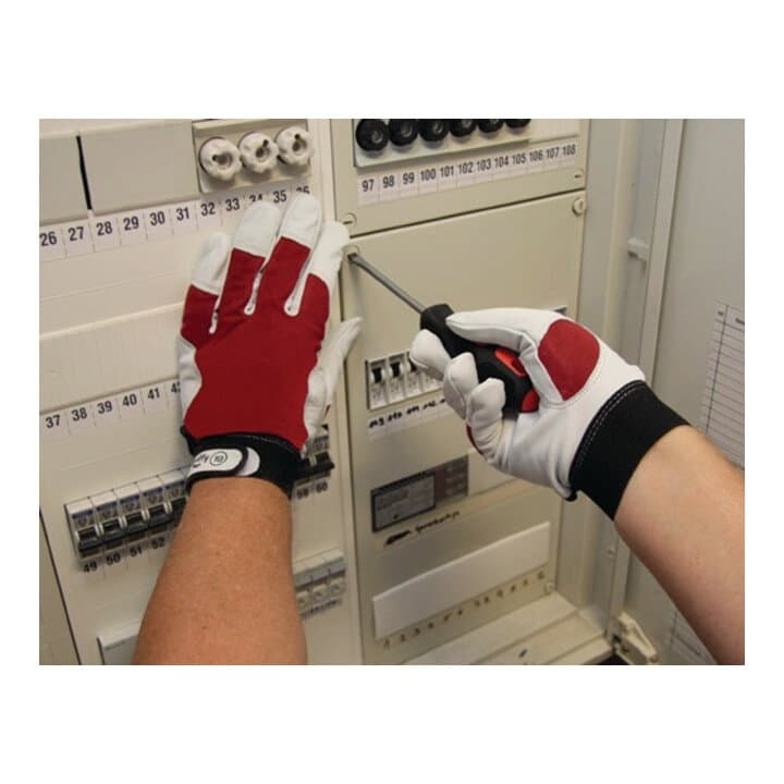 LEIPOLD+DÖHLE Handschuhe Griffy Größe 9 rot/naturfarben ( 4000371102 )