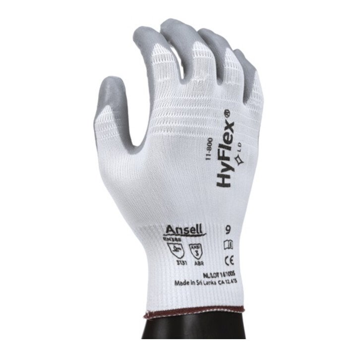 ANSELL gants HyFlex 11-800 taille 10 blanc/gris (4000371395)