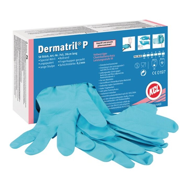 Gants jetables HONEYWELL Dermatril P 743 taille 9 bleu (4000371735)