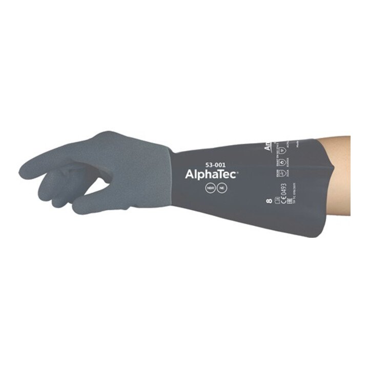 ANSELL Chemiehandschuhe AlphaTec 53-001 Größe 10 grau/schwarz ( 4000391155 )