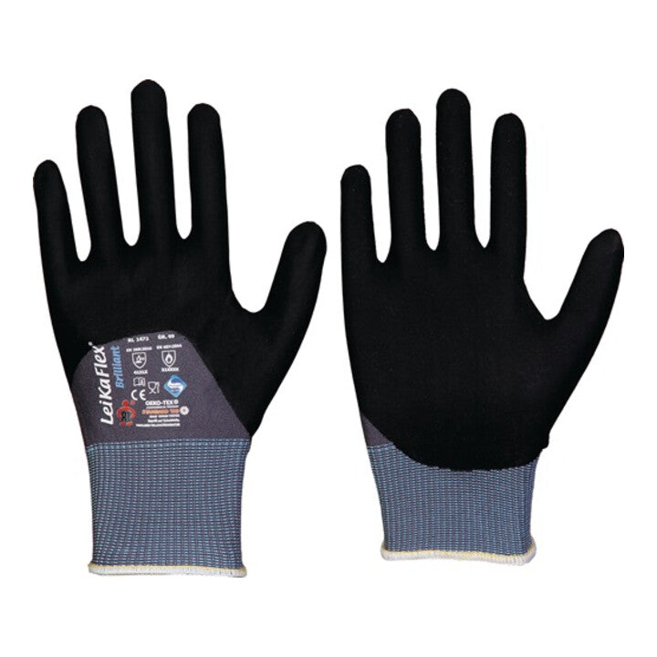 LEIPOLD Handschuhe LeikaFlex® Brilliant Größe 8 grau/schwarz ( 4000391231 )