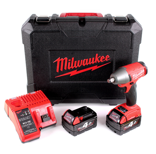 Milwaukee M18 ONEIWF12 402C 18 V Li-Ion Akku Schlagschrauber im Werkzeugkoffer + 2x M18 B4 4,0 Ah Akku + M12-18C Ladegerät - Toolbrothers