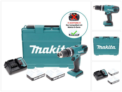 Makita HP 457 DWE Akku Schlagbohrschrauber 18 V 42 Nm + 2x Akku 1,5 Ah + Ladegerät + Koffer - Toolbrothers