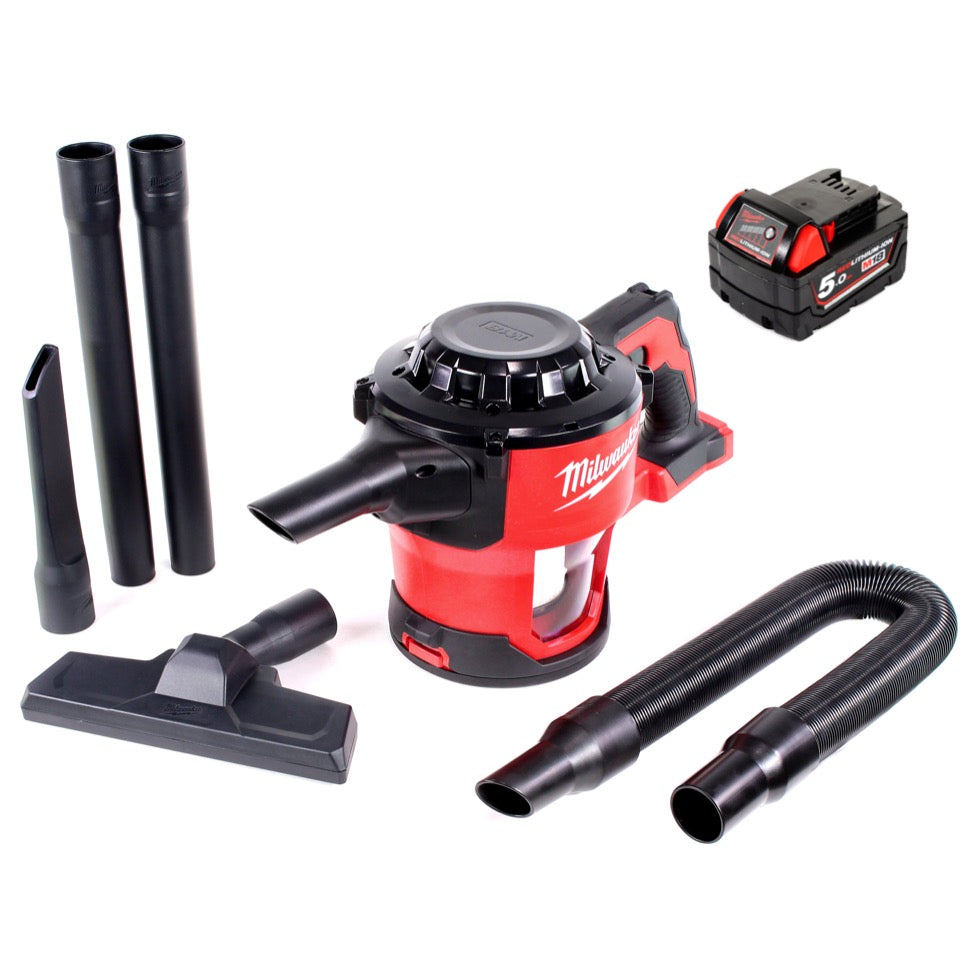 Milwaukee M18 CV 501 18V Akku Handstaubsauger + 1x Akku 5,0Ah - ohne Ladegerät - Toolbrothers