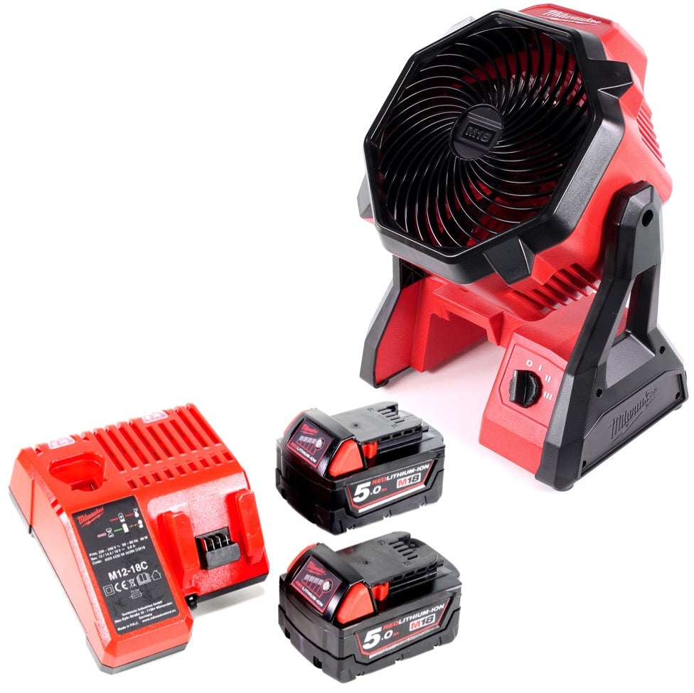 Milwaukee M18 AF 502C 18V Akku Ventilator + 2x Akku 5,0Ah + Ladegerät - Toolbrothers