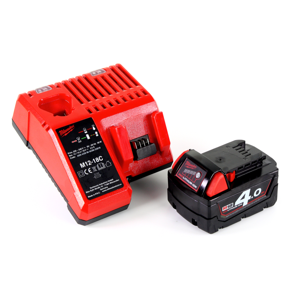 Milwaukee M18 FQID 401C 18 V 1/4" Brushless Li-Ion Akku Schlagschrauber SURGE  im Werkzeugkoffer + 1x M18 B4 4,0 Ah Akku + M12-18C Ladegerät - Toolbrothers