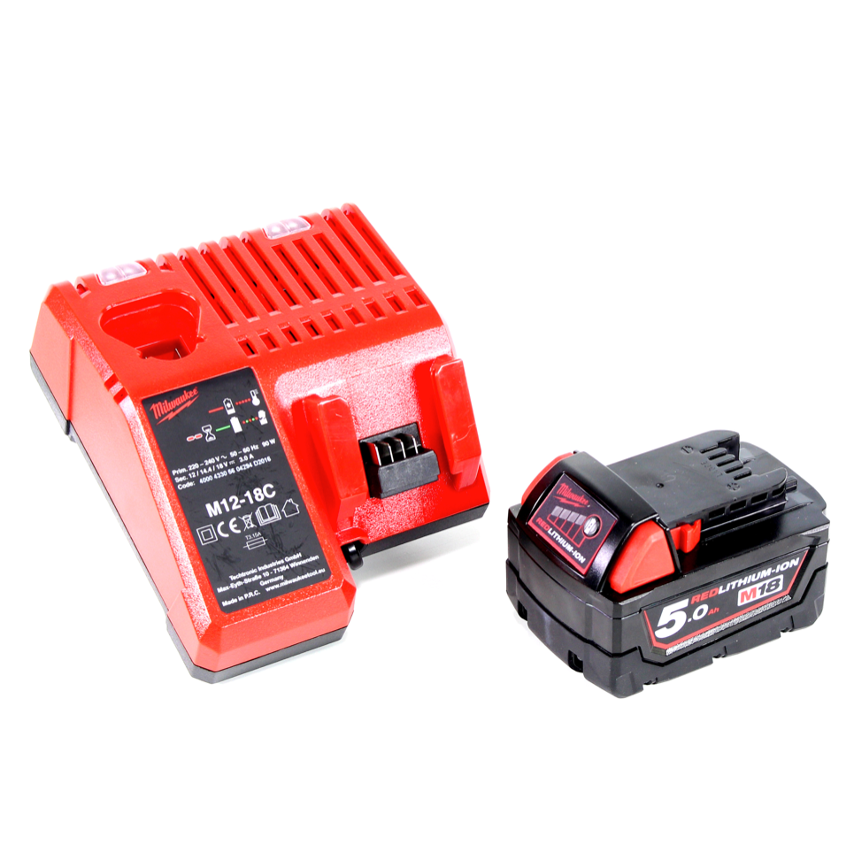 Milwaukee M18 FQID 501C 18 V 1/4" Brushless Li-Ion Akku Schlagschrauber SURGE  im Werkzeugkoffer + 1x M18 B5 5,0 Ah Akku + M12-18C Ladegerät - Toolbrothers