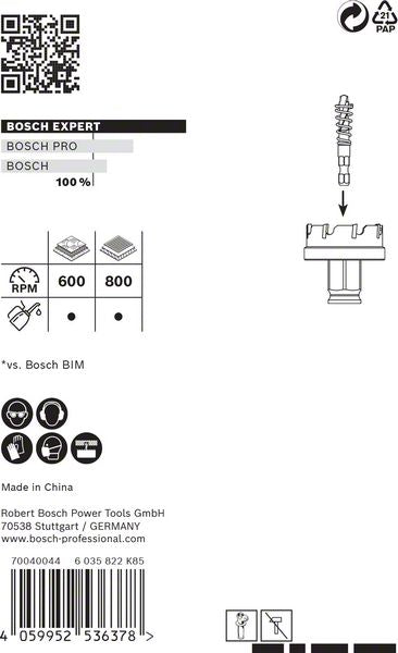 Scie cloche BOSCH Expert Scie à tôle diamètre 20 mm profondeur de coupe 5 mm (4000800268)