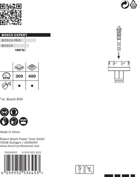 BOSCH Lochsäge Expert Sheet Metal Sägen-Ø 40 mm Schnitttiefe 5 mm ( 4000800274 )