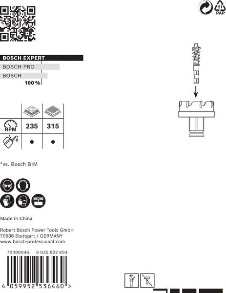 BOSCH Lochsäge Expert Sheet Metal Sägen-Ø 51 mm Schnitttiefe 5 mm ( 4000800275 )