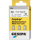 GESIPA écrou à rivets aveugles PolyGrip® tige de rivet dxl 7 x 13,5 mm M5 (4000813822)