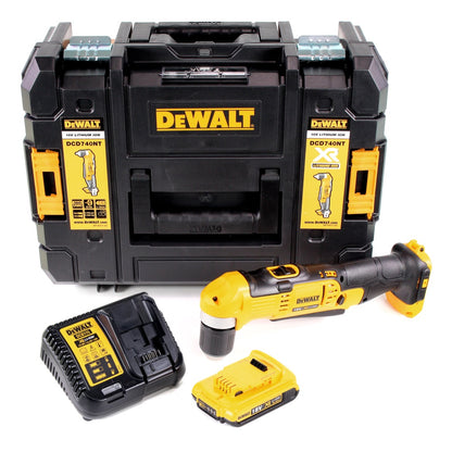 Dewalt DCD 740 D1 Akku Winkelbohrmaschine 18V 33Nm + 1x Akku 2,0Ah + Schnellladegerät + TSTAK - Toolbrothers