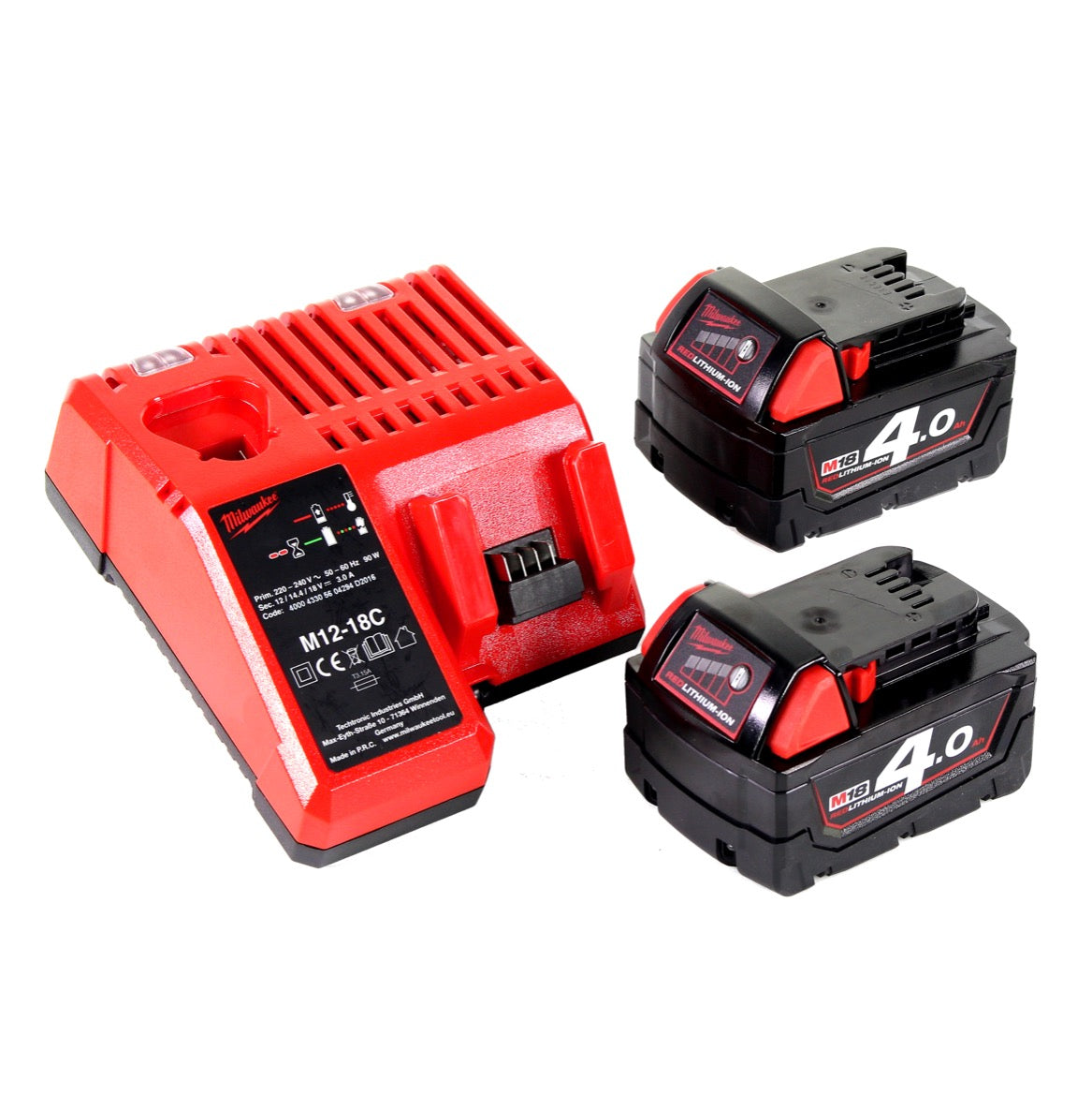 Milwaukee M18 IL-402C Akku Inspektionsleuchte mit 300 Lumen Solo + 2x 4,0 Ah Akku + Universal Ladegerät - Toolbrothers