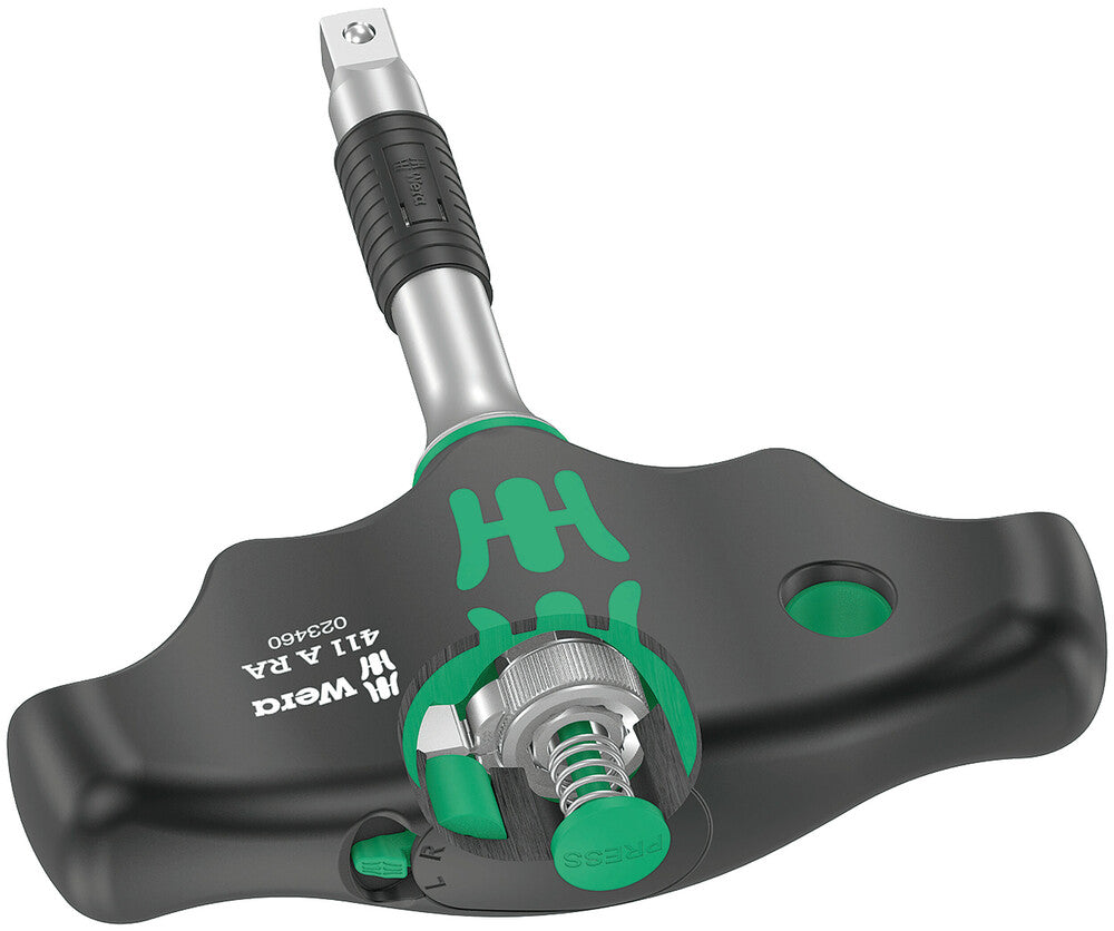 WERA Hebelumschaltknarre 411 A RA Quergriff 1/4 ″ Zähne 80 ( 4000822452 )