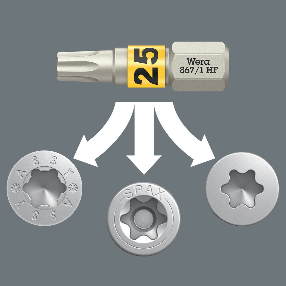 WERA bit large pack boîte à embouts 20 TX HF T 20 longueur 25 mm (4000822458)