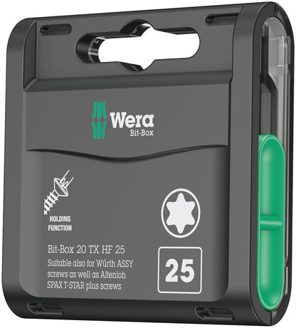 WERA bit large pack boîte à embouts 20 TX HF T 20 longueur 25 mm (4000822458)