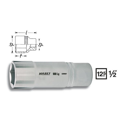 HAZET insert de clé à douille 900LG 1/2″ 6 pans (4000822719)