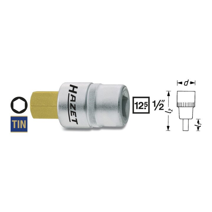 HAZET Steckschlüsseleinsatz 986 1/2 ″ Innen-6-kant ( 4000822750 )