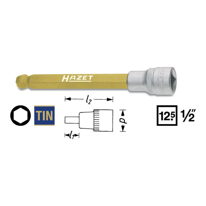 HAZET insert de clé à douille 986KK 1/2″ six pans intérieurs (4000822761)