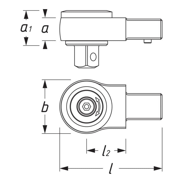 HAZET Einsteckumschaltknarre 1/2 ″ 14 x 18 mm ( 4000822817 )