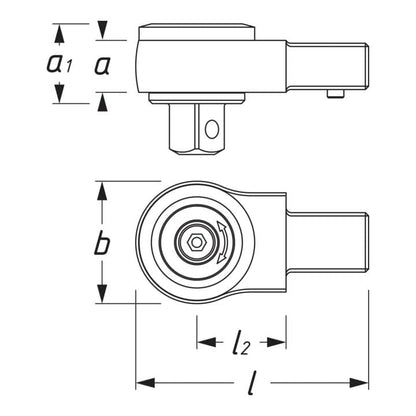 HAZET Einsteckumschaltknarre 1/2 ″ 14 x 18 mm ( 4000822817 )