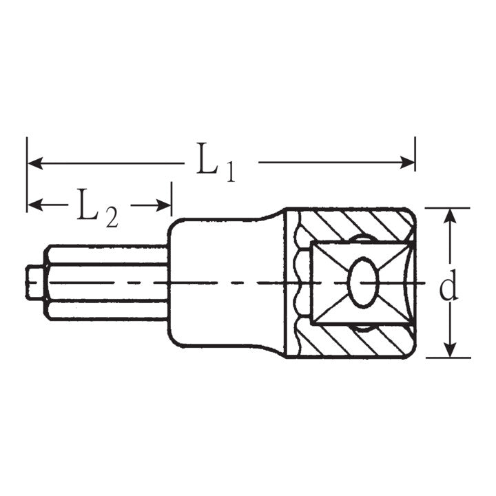 STAHLWILLE Steckschlüsseleinsatz 54 IC 1/2 ″ Innen-6-kant, mit Zapfen ( 4000826407 )