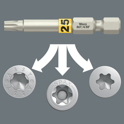 Assortiment d'embouts WERA Bit-Check 6 Wood TX HF 1 6 pièces (4000829910)