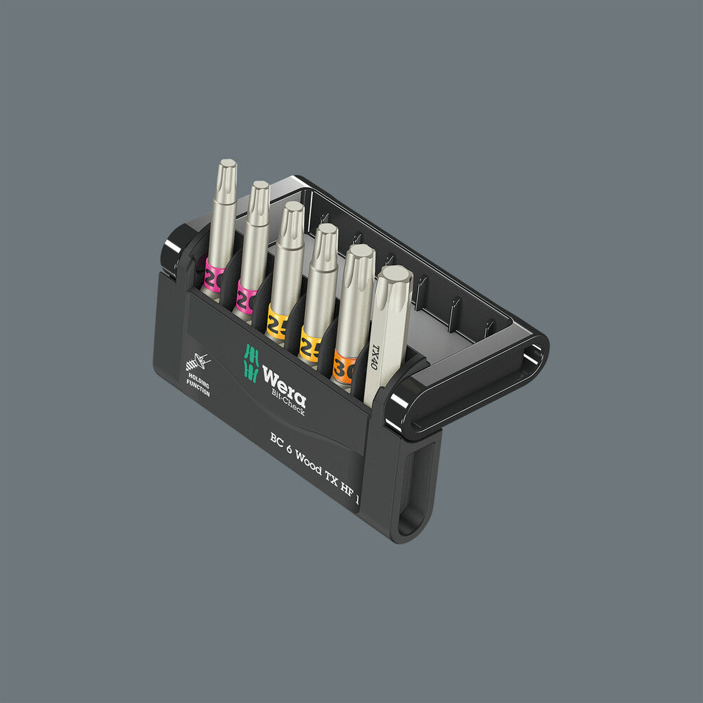 Assortiment d'embouts WERA Bit-Check 6 Wood TX HF 1 6 pièces (4000829910)