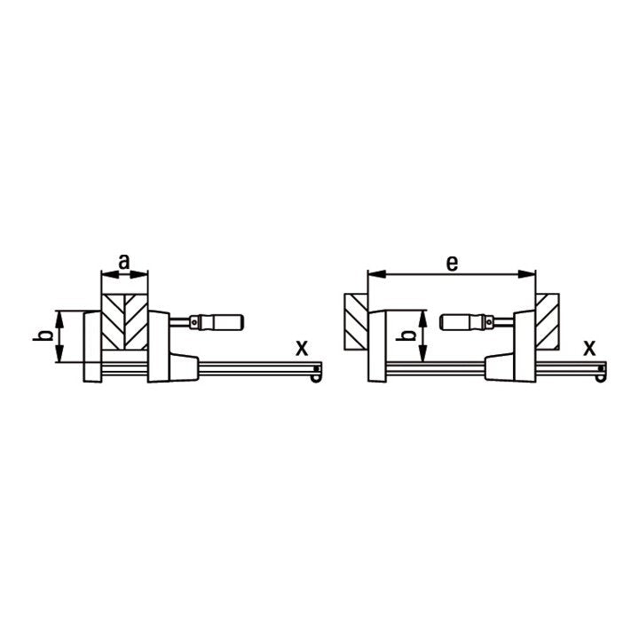 Tendeur de surface BESSEY UK portée 600 mm saillie 80 mm (4000831440)