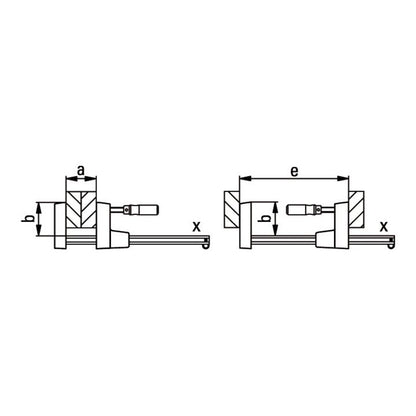 Tendeur de surface BESSEY UK portée 600 mm saillie 80 mm (4000831440)