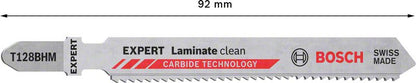 Lame de scie sauteuse BOSCH Laminate Clean T 128 BHM longueur totale 92 mm (4000837454)